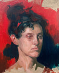 Retrato con rojo y verde